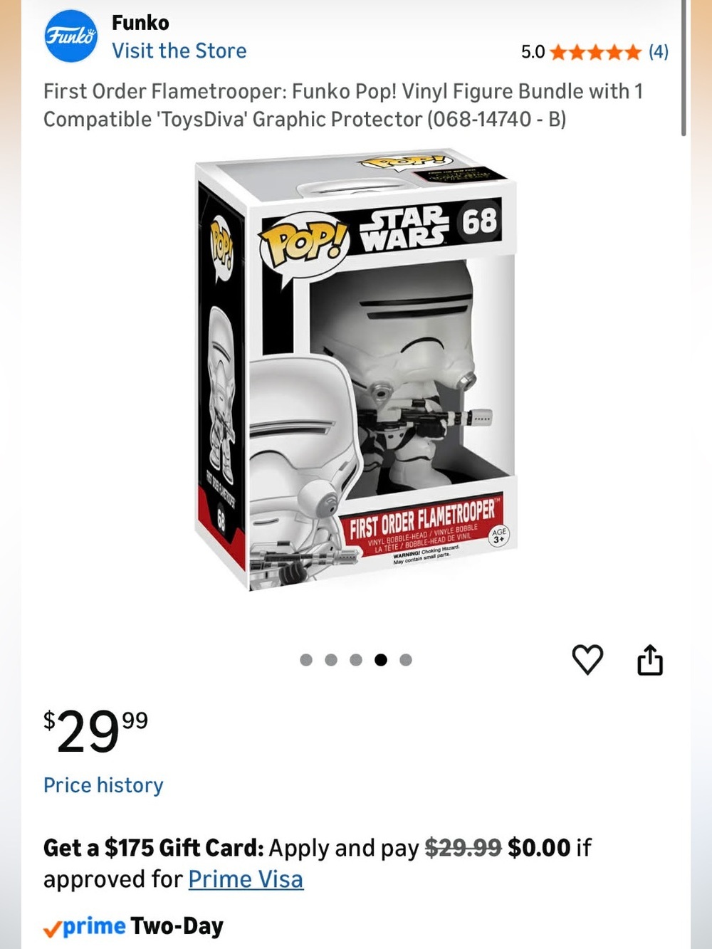 Funko Pop! Star Wars First Order Flametrooper White & Black Vinyl Figure